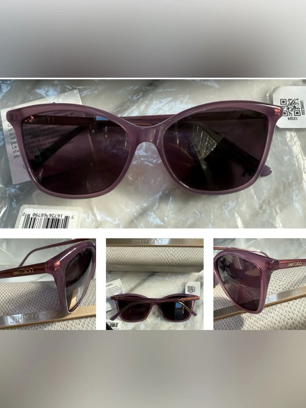Jimmy Choo Lavender Cat-Eye Sunglasses